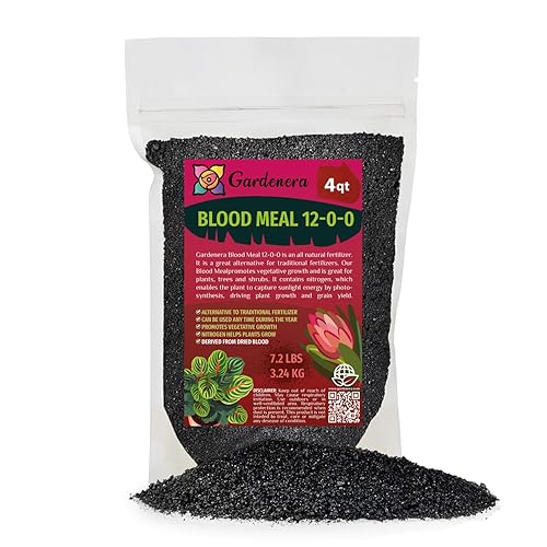 Miniatura 7 de GARDENERA Fertilizante orgánico de harina de sangre, 1 cuarto de galón, alimenta y cultiva plantas de forma natural, fuente perfecta de nitrógeno,