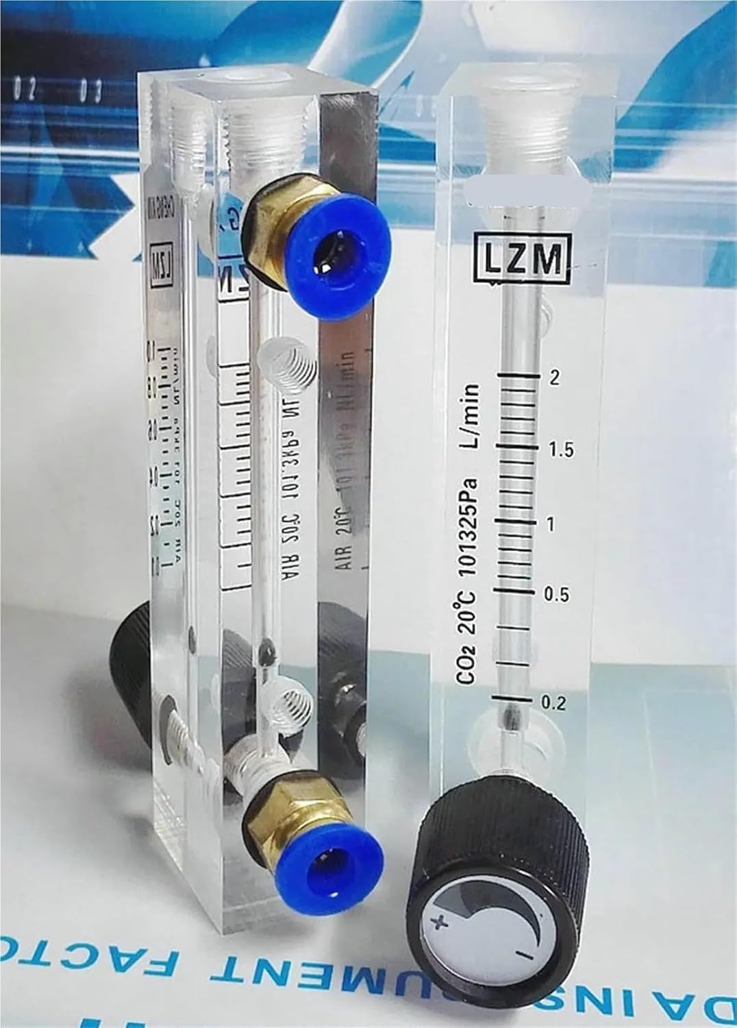 1Pcs 25-600ml/min 0.1-2L/min Push in Fit 6-10mm OD Tube Acrylic LZM-6T Panel CO2 Gas Rotameter with Valve(40-400 ml Per min,Fit Tube OD 10mm)