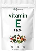 Vista 1 de Cápsulas blandas de vitamina E, 1200 IU, 240 unidades, promueve la piel, antioxidante e inmune, píldoras líquidas de aceite de vitamina E premium