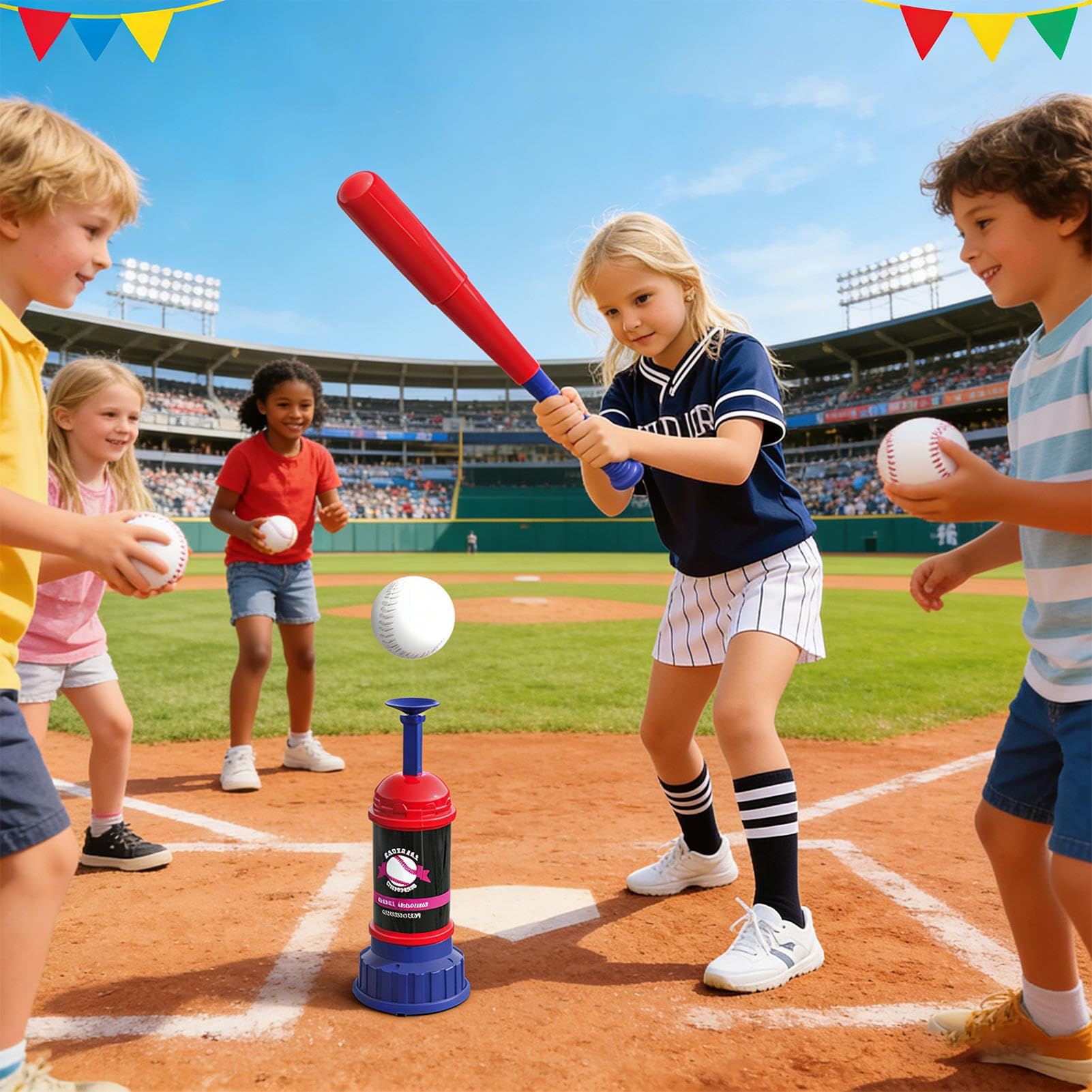 Baseball-Tee für Kinder Tragbare T-förmige Trainingsgeräte