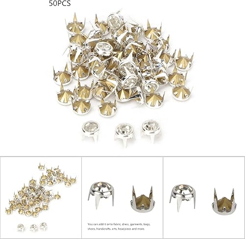 Miniatura 9 de 50 diamantes de imitación redondos plateados de grado A de 0.27 pulgadas (0.276 in) para manualidades y decoración (blanco) accesorios de ropa,