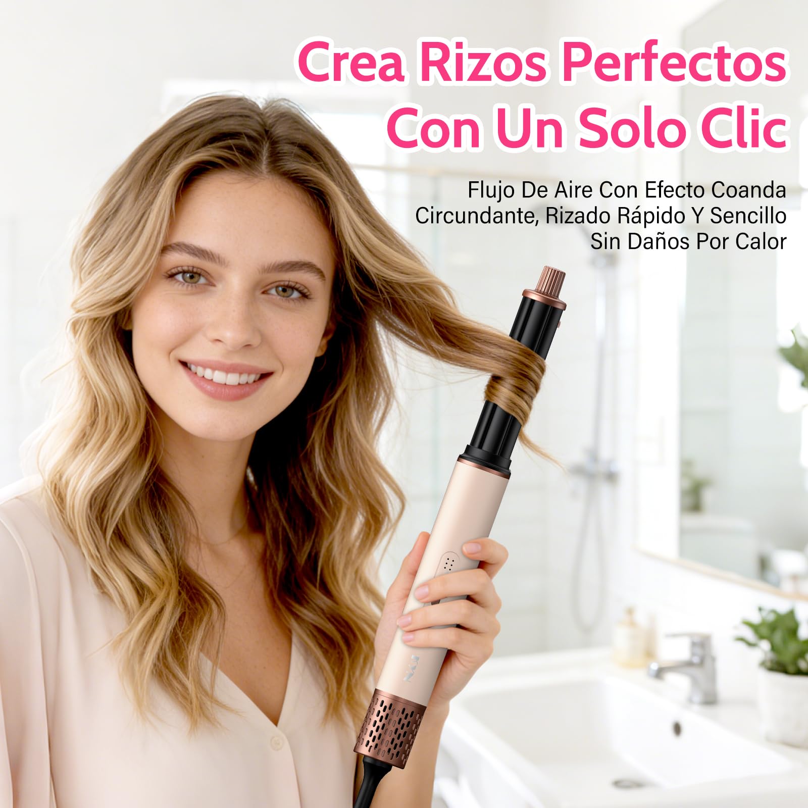 Cepillo Secador de Pelo 6 en 1, Moldeador Multifunción de Alta Velocidad 1400W con Secador Iónico, Rizador Automático, Cepillo de Aire Caliente y Alisador para Alisar, Rizar, Volumen y Viaje | Juego de cepillos para peinar el cabello