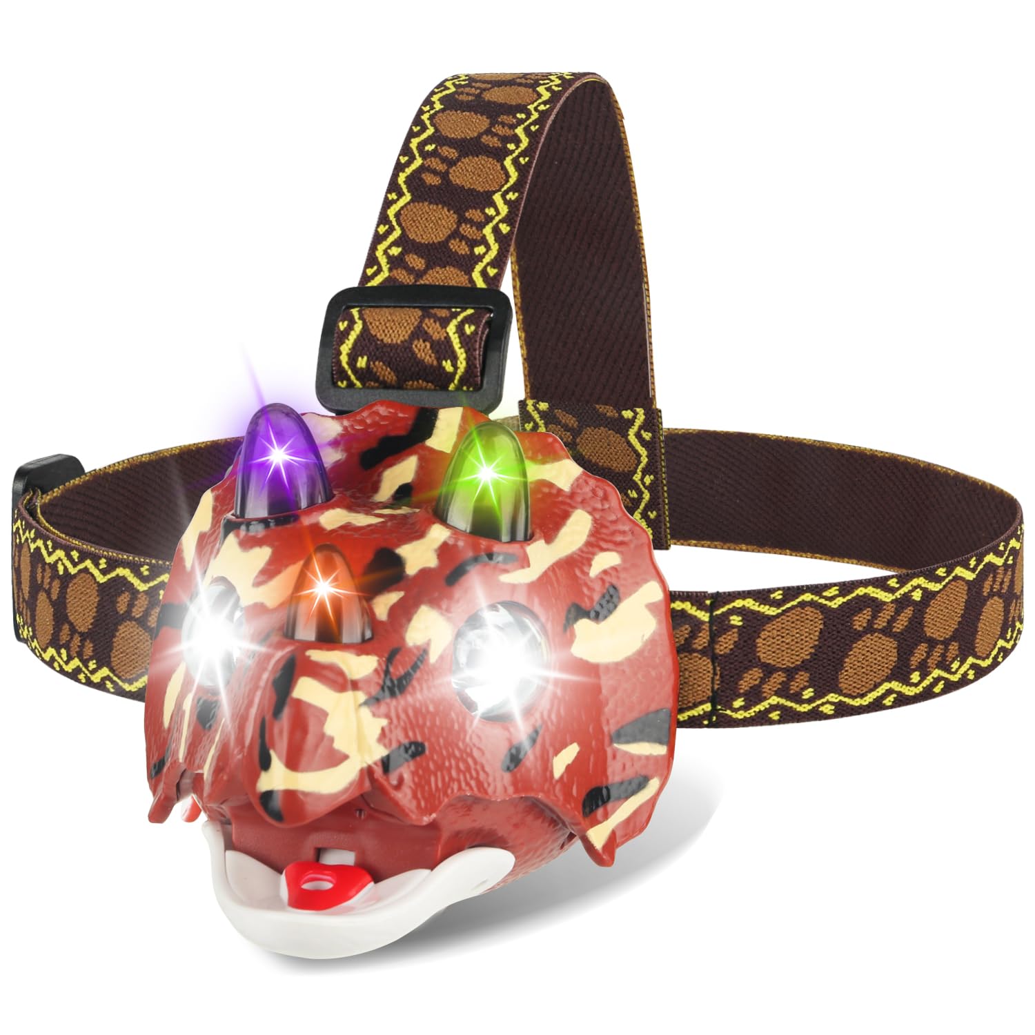 Dinosaur Headlamp for Kids - Triceratops LED Flashlight -11