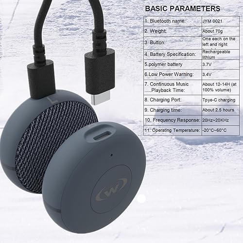 Miniatura 4 de Altavoces para casco de esquí  Altavoces inalámbricos Bluetooth 5.3 para esquí, snowboard, ciclismo de montaña y escalada
