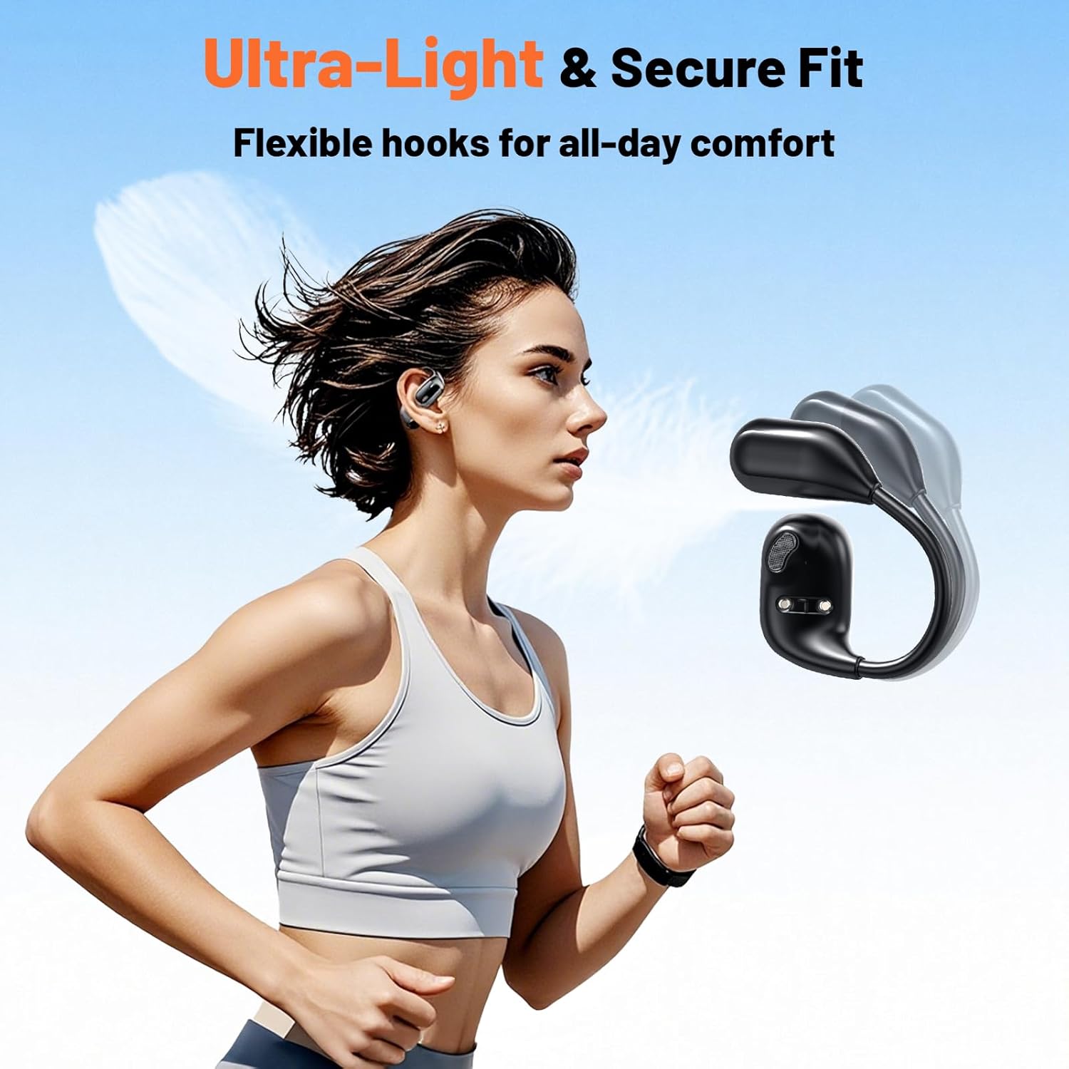 Translation Earbuds Real Time – 156 Languages Translator Earbuds, Free App with AI Assisrant & 4 Smart Modes, Ultra-Light Open Earbud for Travel, Business, Language Learning (Jet Black) - Image 4