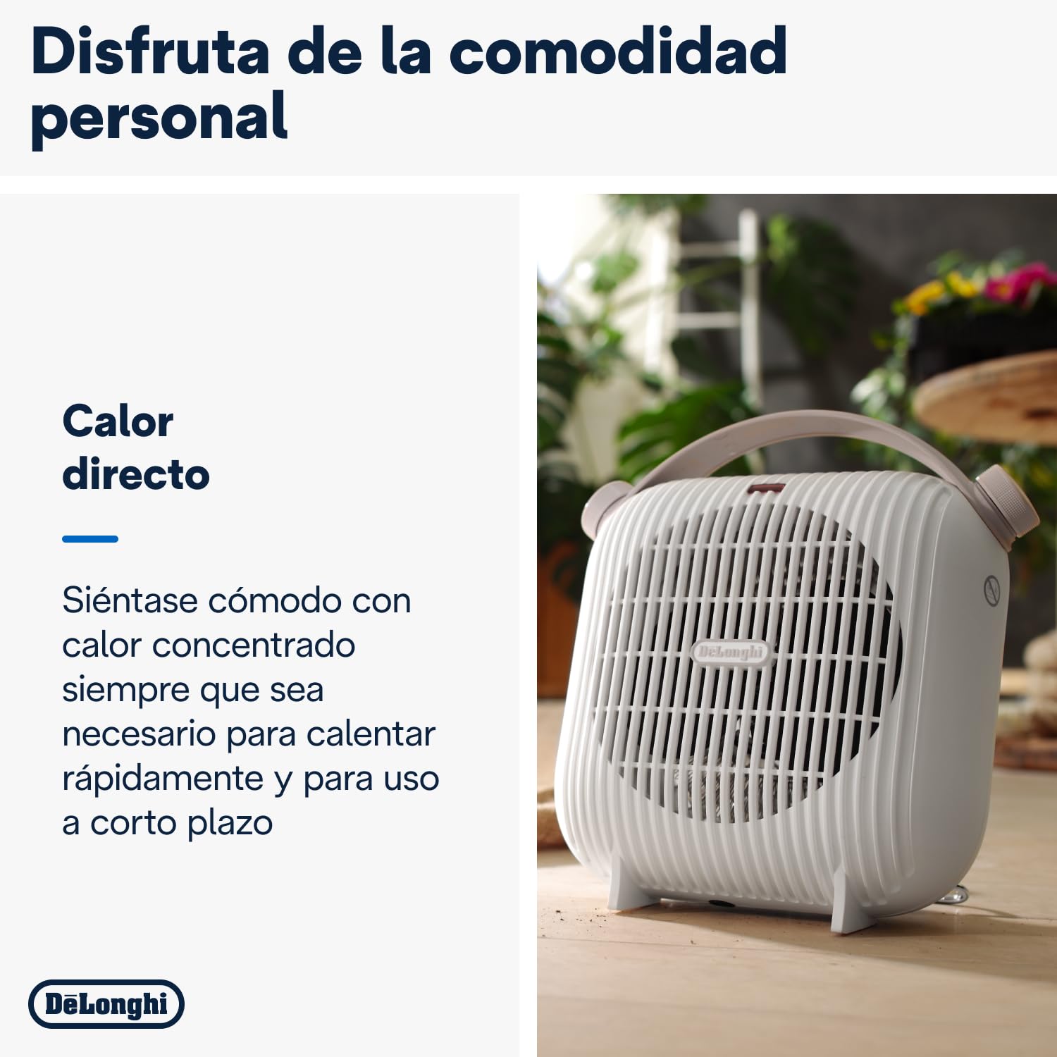 De'Longhi HFS 30B24W - Termoventilador (2400 W, termostato de habitación ajustable, ventilador de verano)