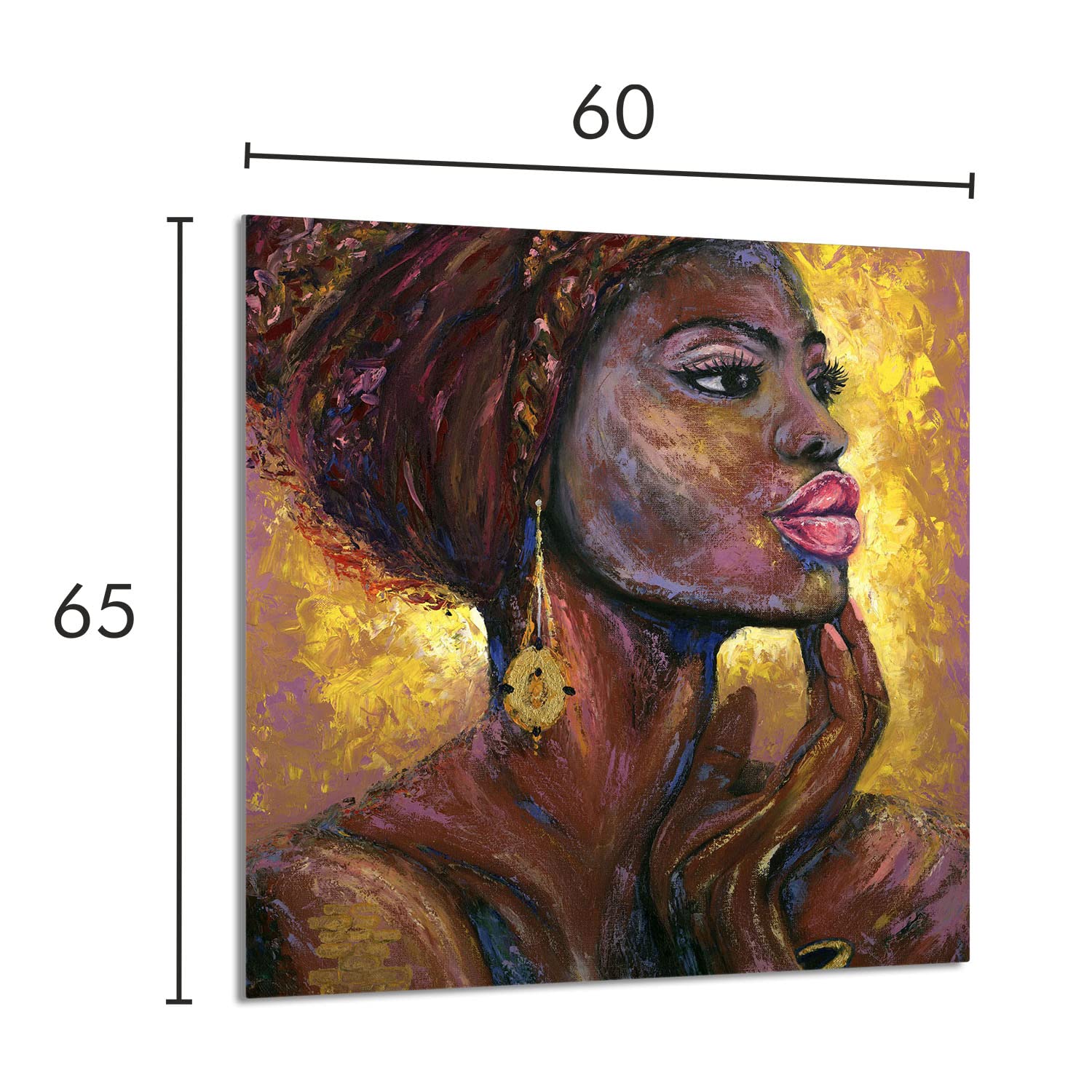 Szklany panel ochronny do kuchni Lacobel, szklana płyta ochronna na kuchenkę, 60x65 cm, szklana deska do krojenia, ochrona przed rozpryskiwaniem, uniwersalna, KOBIETA