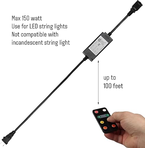 Miniatura 3 de Brightech Ambience Pro - Guirnalda de luces LED para exteriores con regulador de intensidad inteligente con control remoto, luces de patio de grado