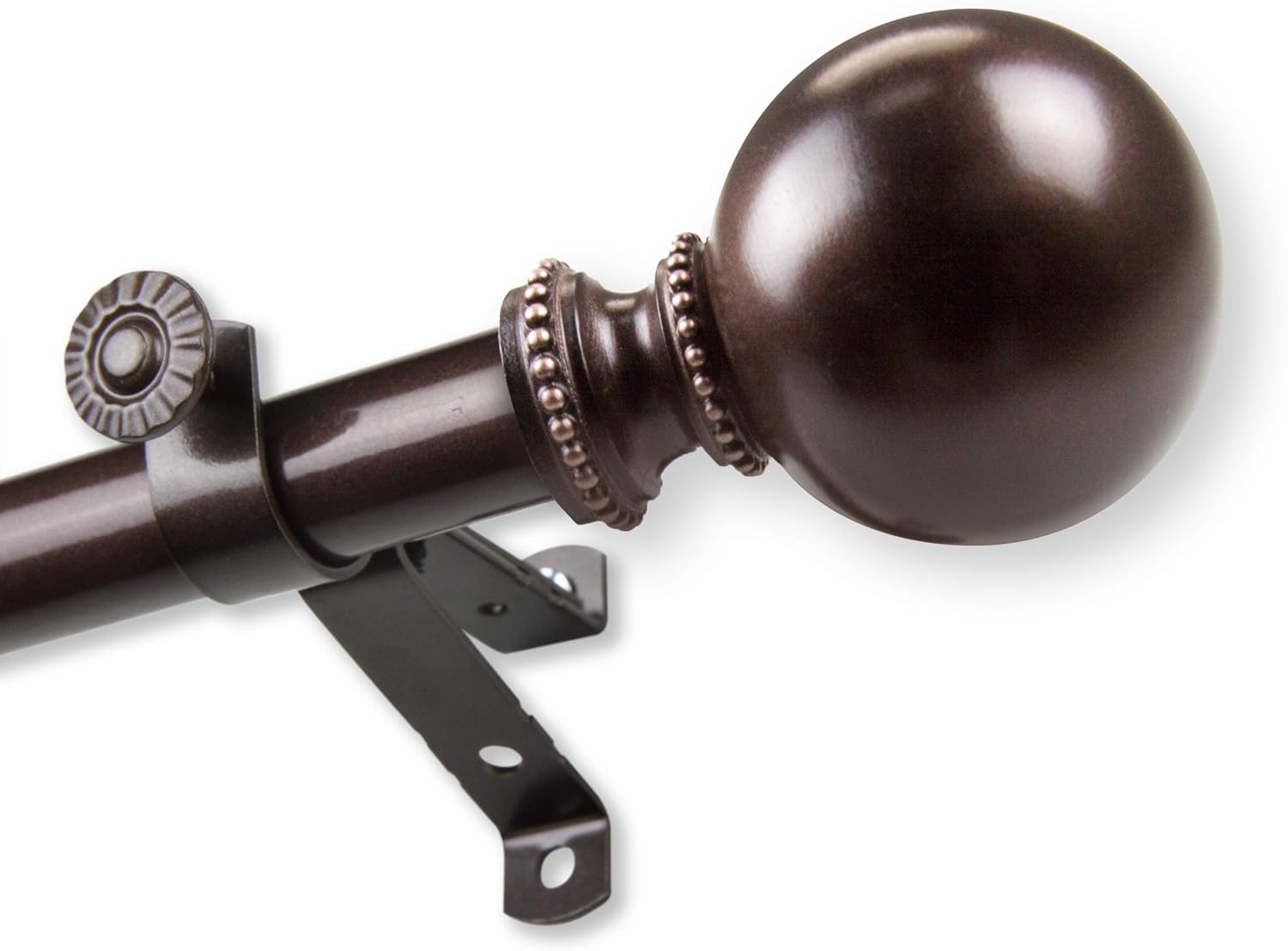 Rod Desyne 13/16" Jodi 6-Sided Bay Window Curtain Rod, Cocoa