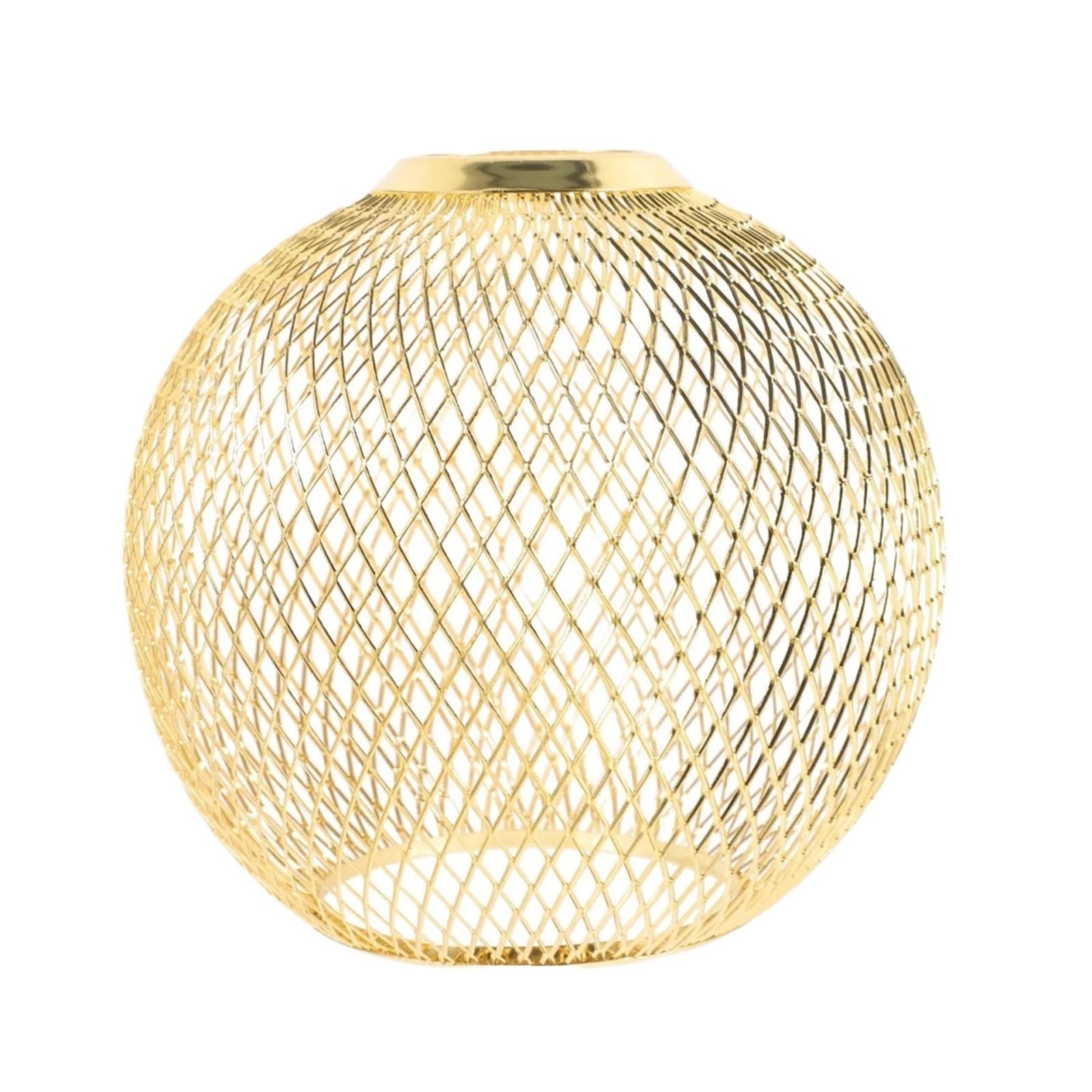 Metal Lamp Cover Iron Lampshade Hollow Out Metal Lamp Shade Wire Frame Decorative Pendant Cover Replacement for Home Restaurant Lighting(Golden)