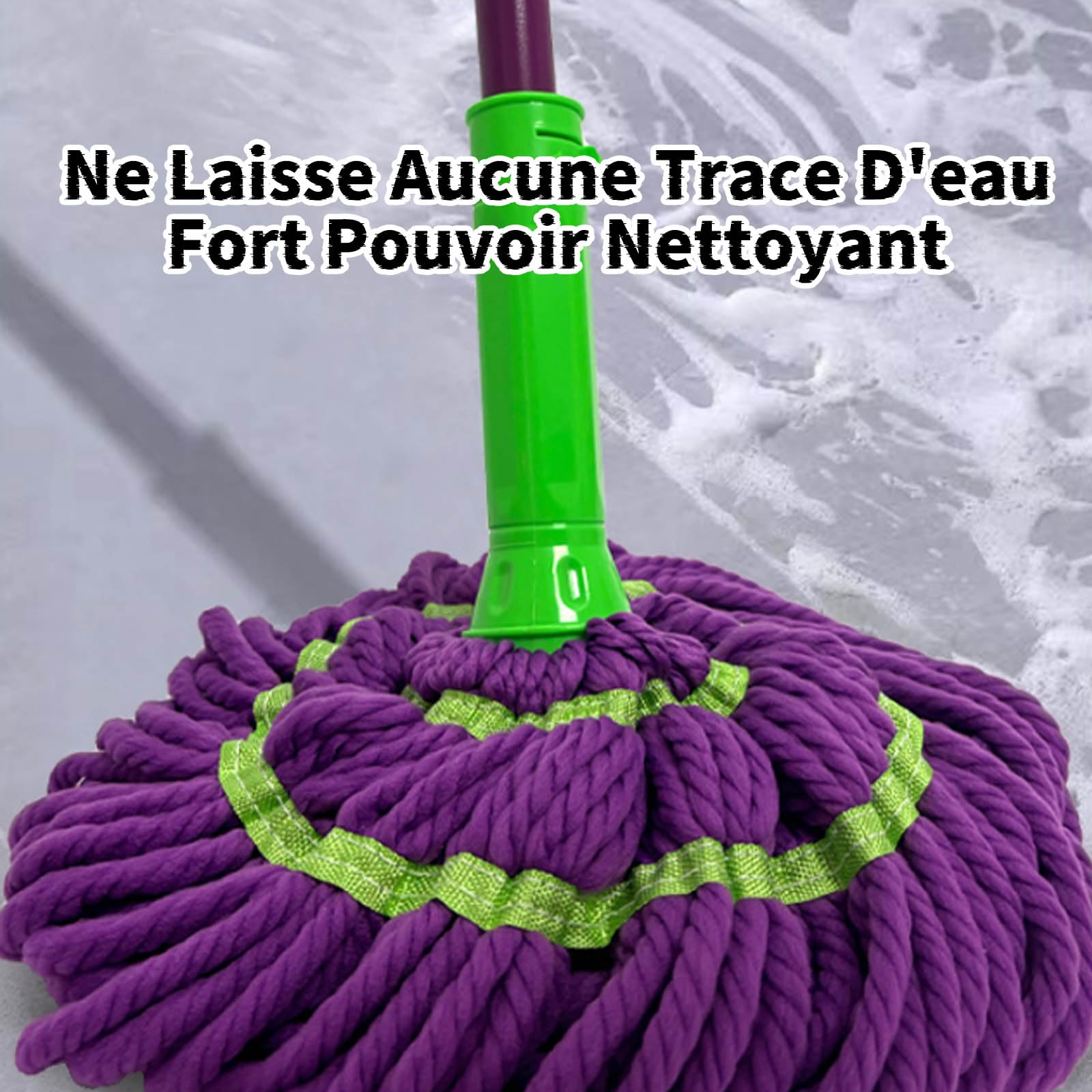 Balai Ultra Absorbante, Balai Essorage 360 Microfibre, Manche Télescopique (2 Tête)