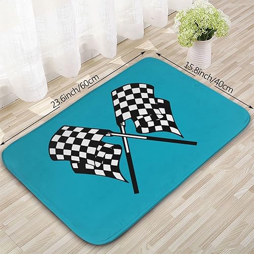 Miniatura 3 de Alfombras antideslizantes con bandera de coche de carreras a cuadros, alfombra de baño, alfombra de baño, alfombra de área interior para dormitorio