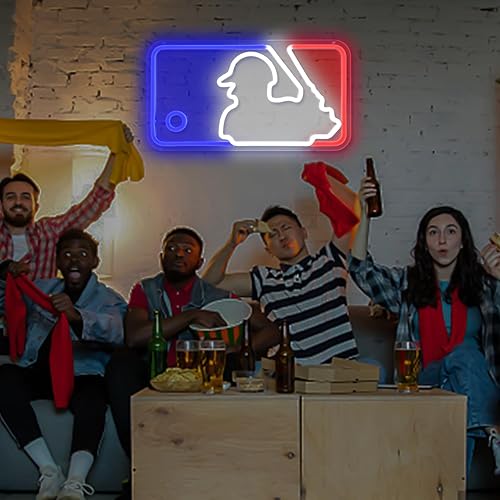 Miniatura 6 de Letreros de neón de béisbol, letreros de luces de neón para pared, letreros LED regulables para dormitorio, habitación de niños, deporte, club, bar,
