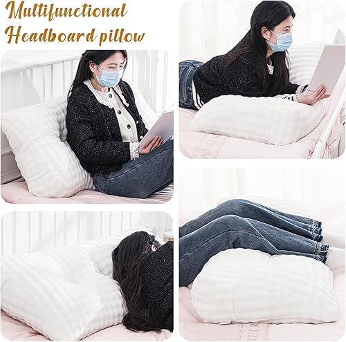 Miniatura 4 de Wenqik Almohada de cuña triangular para cabecero de cama, respaldo de lectura, almohada de cuña con funda extraíble, soporte trasero para litera