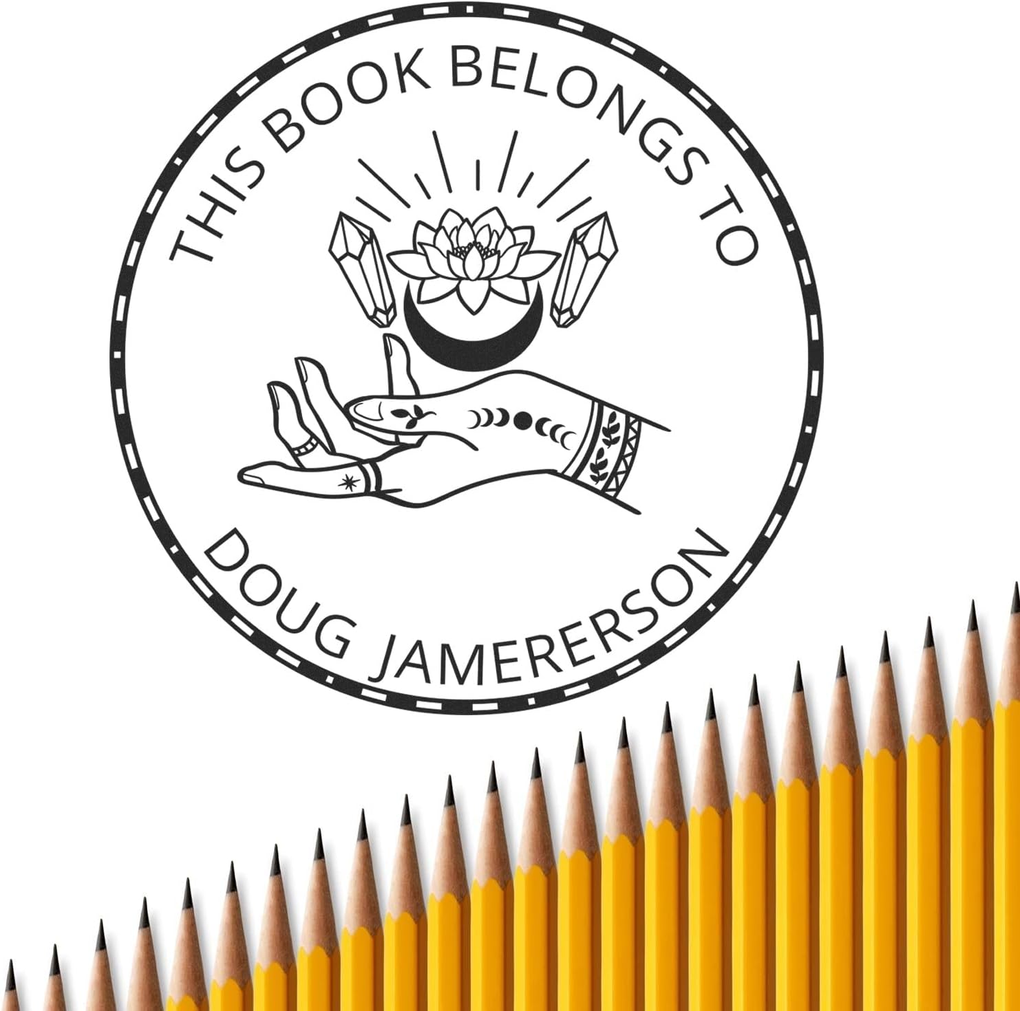 Lumina's Shadow Mystic Personalized Library Wood Stamp - Custom-Made Ex Libris Stamper & Customized Bookplate Sticker Stamp for Scrapbooking, Crafting & Unique Designs - for Book Lovers