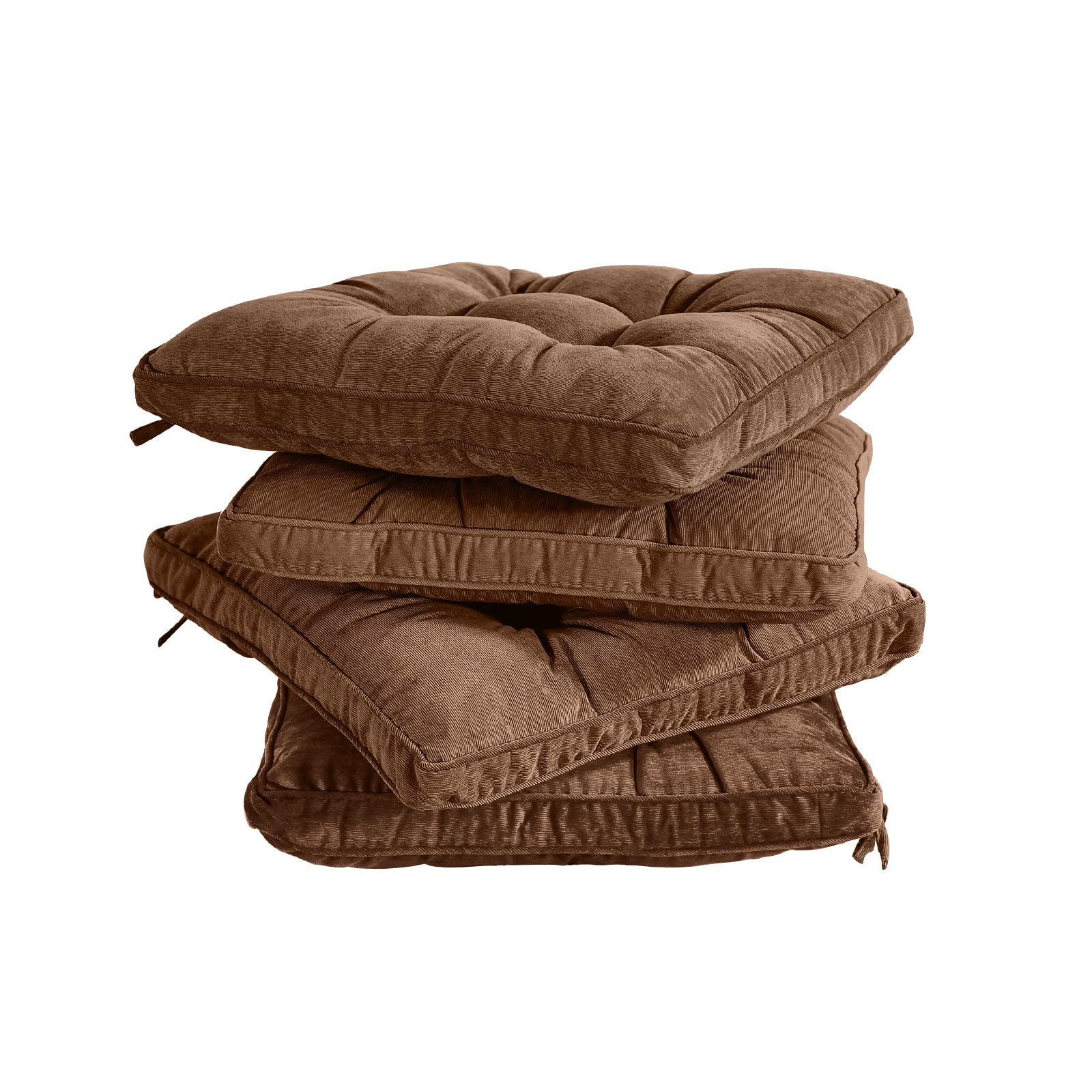 Furlide Chair Pads with Ties Indoor Outdoor Cushions 18 x 18 Inch for Dining Chairs Set of 4