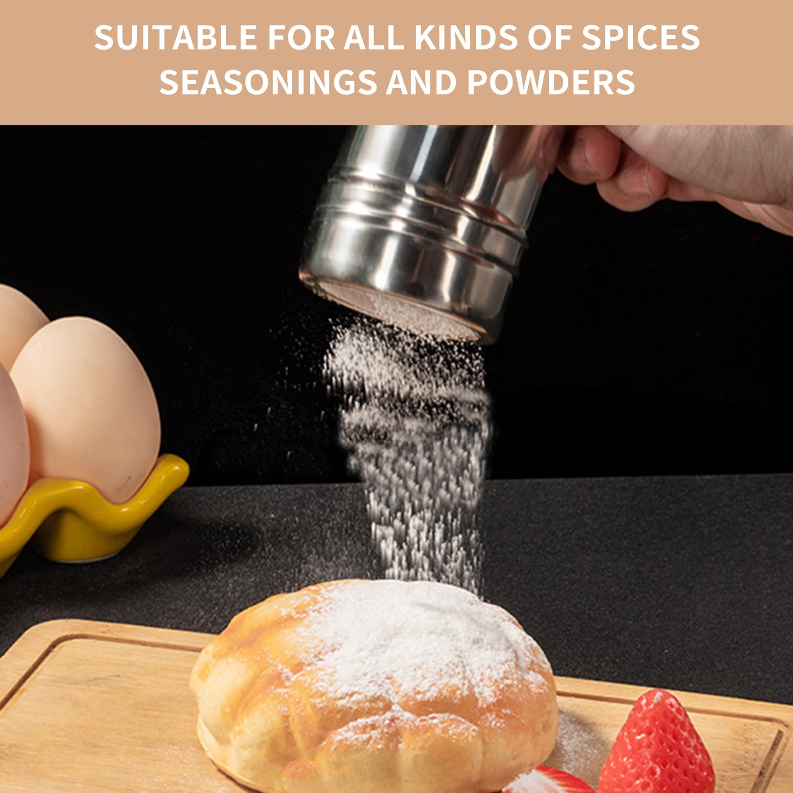 2 Pièces Saupoudreuse En Acier Inoxydable Pour Sucre En Poudre