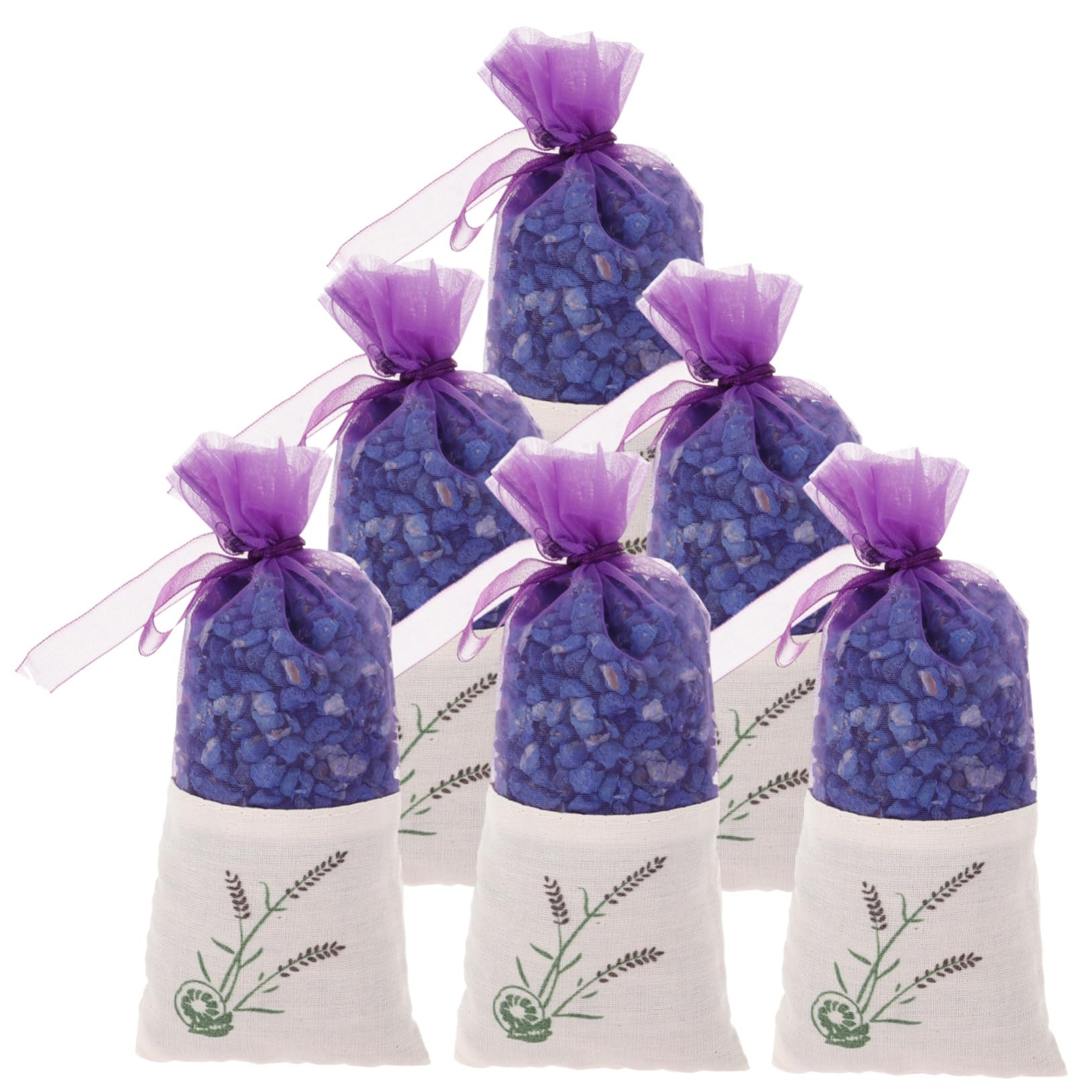 Lavendel Duftsäckchen Atmungsaktives Mesh Material 6 Stück mit Natürlichem Nano Mineral Langanhaltender Duft für Kleiderschrank und Auto