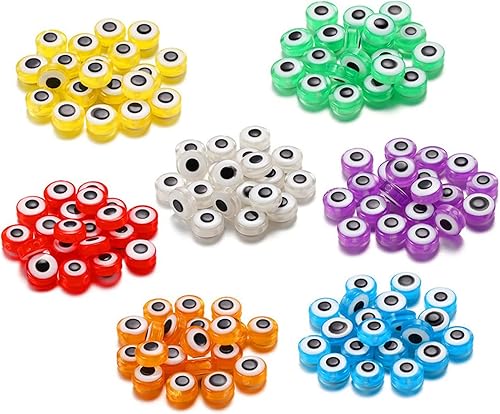 Miniatura 6 de 24 estilos 900 cuentas de mal de ojo, cuentas de mal de ojo, cuentas planas redondas contra el mal de ojo con agujero de 0.039 pulgadas para hacer
