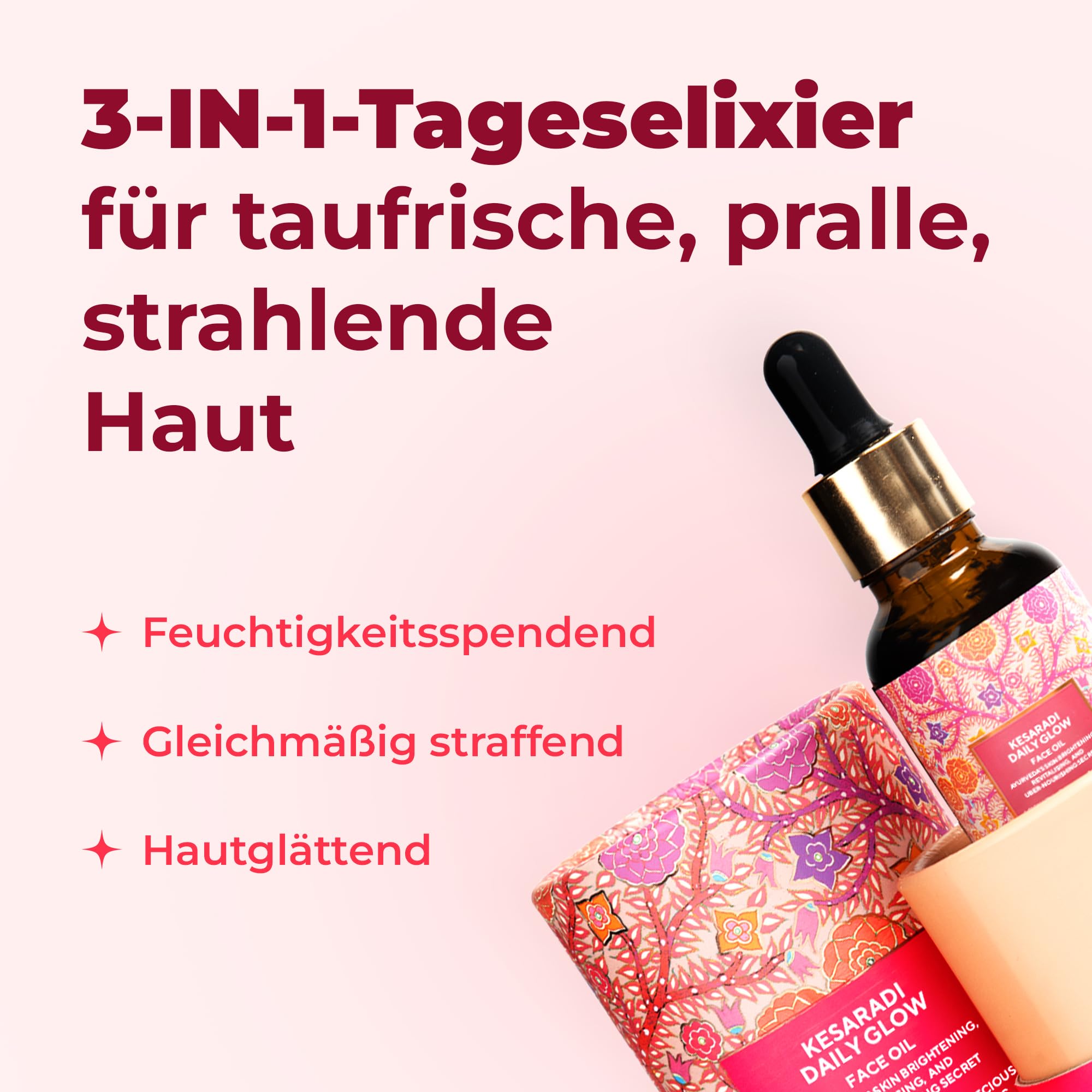 iYURA Kesaradi Daily Glow | Klinisch getestet für Hautaufhellung & -feuchtigkeitspflege | Für trockene, empfindliche Haut | Schnell einziehendes, 100% natürliches Gesichtsöl | Safran & Kurkuma | 30ml