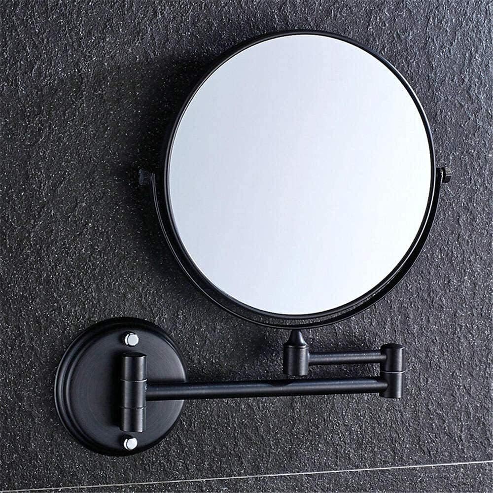 Makeup Mirror Copper Bathroom Mirror Rotating Folding Beauty Mirror Double Sided 3 Times Magnification Wall Hanging Shaving Mirror