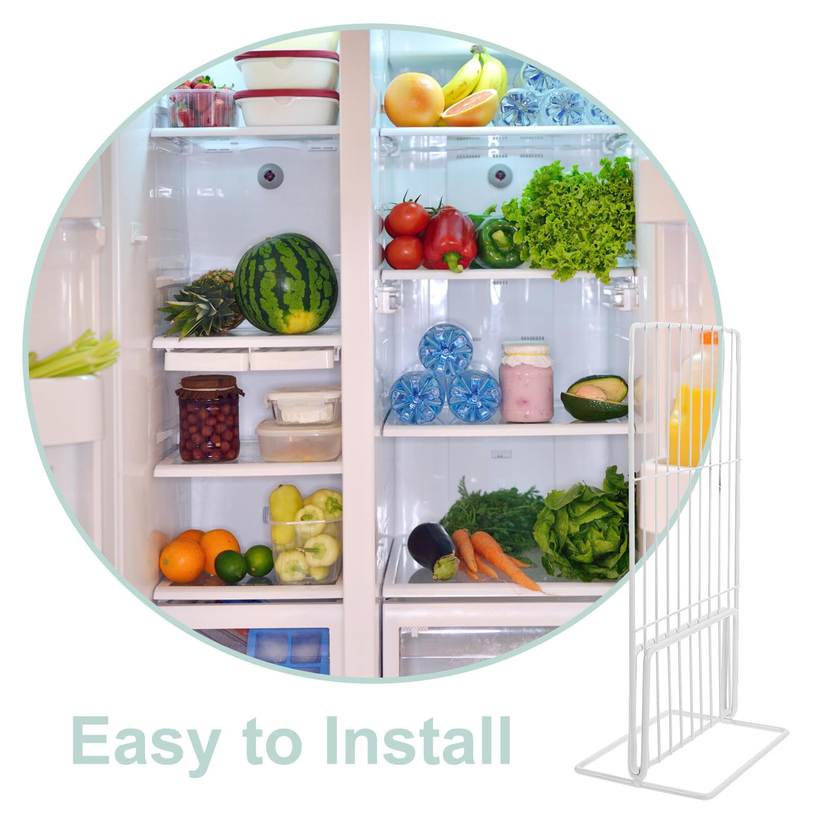 Mipcase Organizador para Congelador 2 Piezas 17X29 CM Divisores Metálicos Resistentes de Malla para Estantes de Refrigerador Separadores para Almacenamiento y Organización de Alimentos