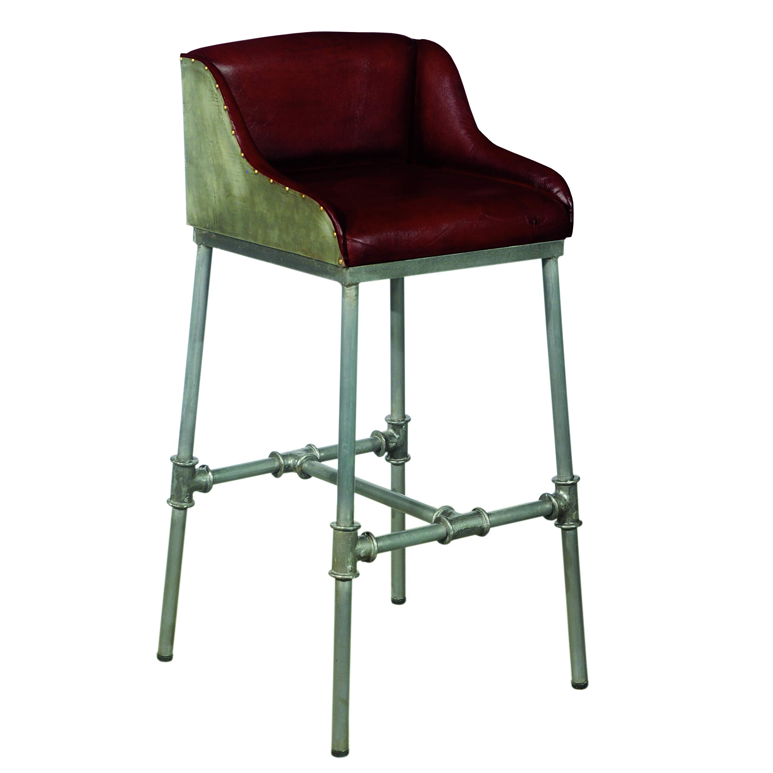 Amazoncom Pulaski Industrial Leather And Metal Barstool Home Kitchen