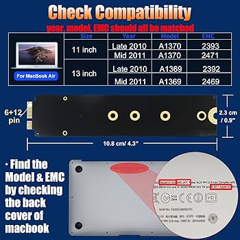 Amazon.com: Bitsjour 1TB SSD Replacement for 2010 2011 Apple