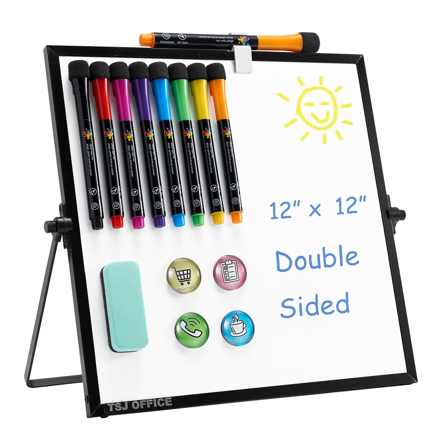 2-Pack 9x6" Dry Erase Whiteboards With Stand - Portable Desktop Notepad With Markers & Eraser For Office & Home