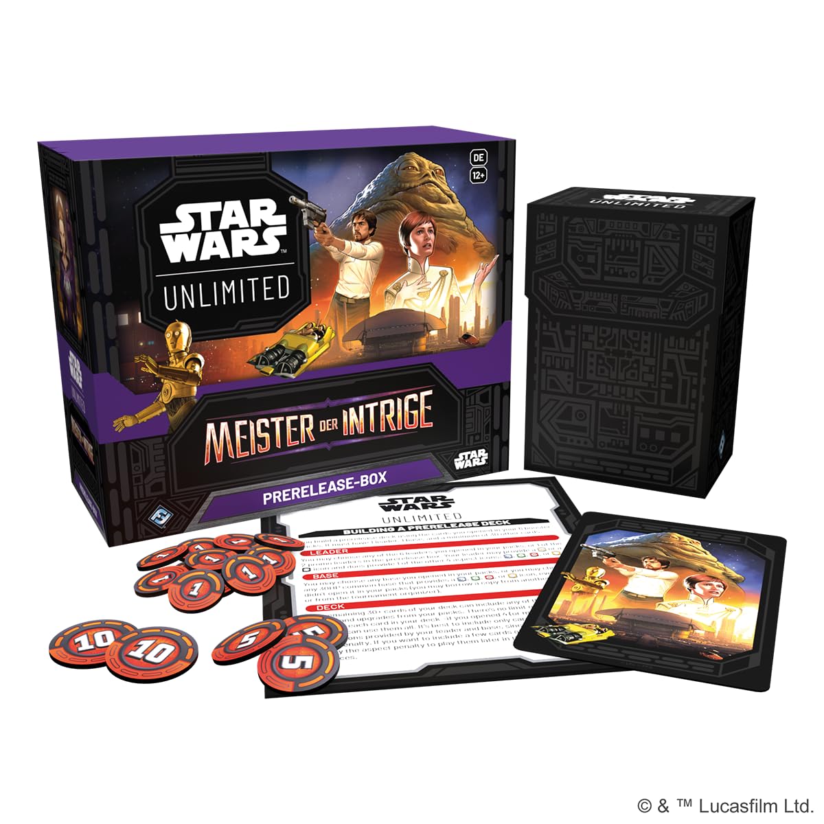 Asmodee - FFG - Star Wars: Unlimited Trading Card Game - Mistrz Intrygi - Pre Release Box (6 Booster Packs) - TCG dla dzieci i dorosłych, w wieku 12+, 2+ graczy, 20 minut, niemiecki