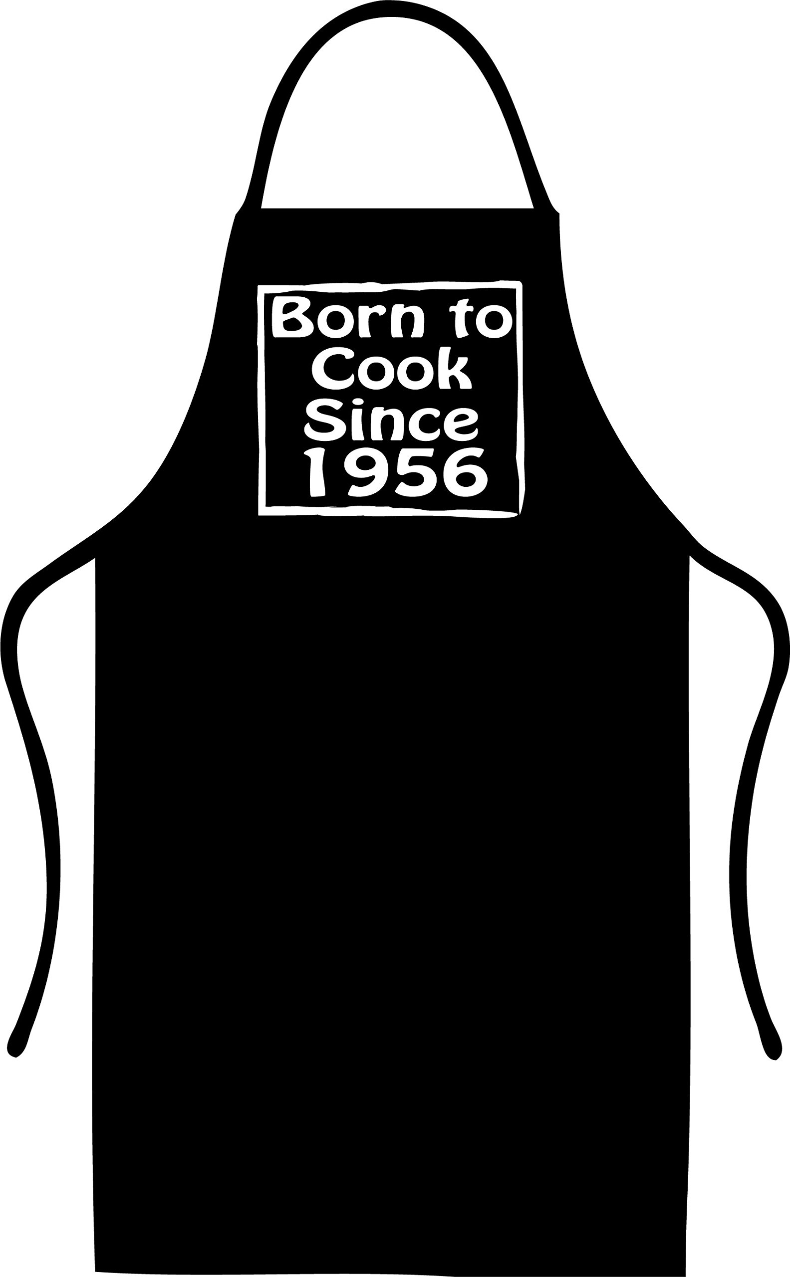 Shoebob Unisex Black 69Th Birthday Apron Born To Cook Since 1956 Full Length Chef Apron