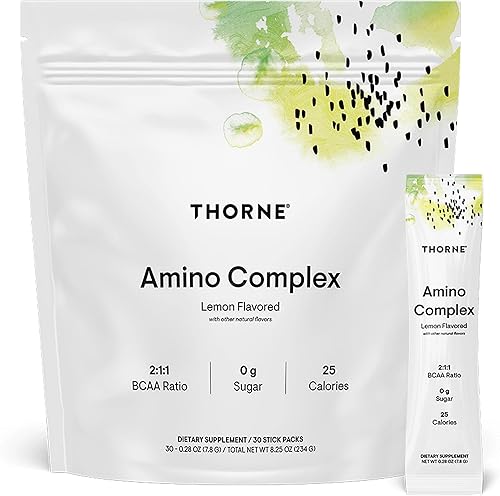 Miniatura 11 de THORNE - Amino Complex - Polvo de EAA y BCAA clínicamente validado para antes o después del entrenamiento - Promueve la masa muscular magra y la