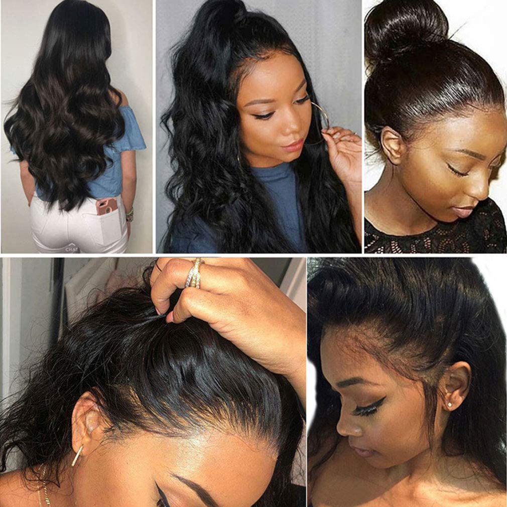 HD Transparent 13x6 Straight Lace Front Wigs Human Hair 180% Density Straight Frontal Wigs for Black Women Baby Hair Bleached Knots