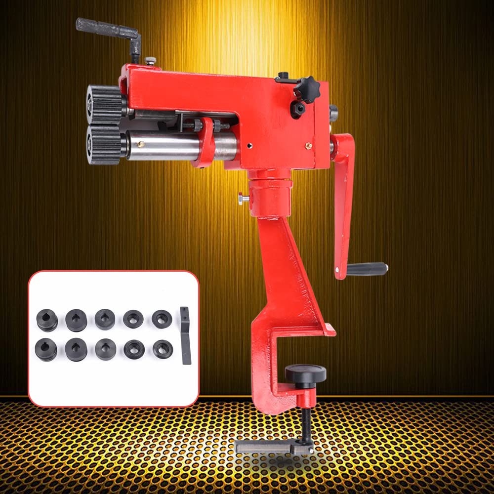 7inch Metal Bead Roller Machine 22-Gauge Sheet Metal Fabrication Bead Roller Rotary Machine Steel Bending Bender Manual Tool w/6 Dies for Edging Turning Sheet Metal Fabrication Shops