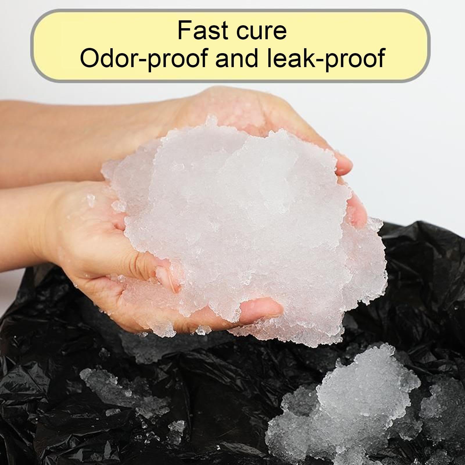 Polvo absorbente de , 20 x 20 x 6 cm, paquete de 100 unidades de gel coagulante de , fuerte absorción de agua, a prueba de fugas, súper absorbente para inodoro, senderismo,
