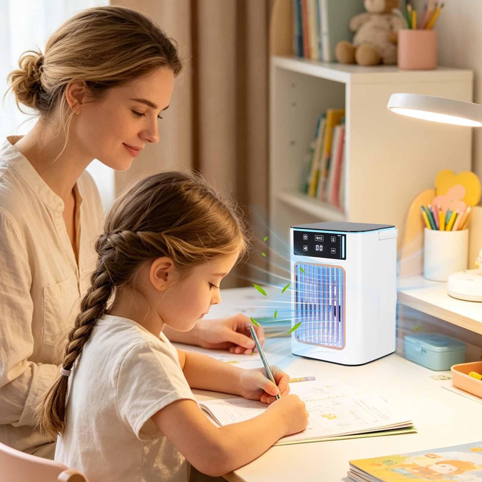 Ventilador Personal Portátil 3-Velocidades | Ventiladores Enfriadores Que Soplan Aire Frío Para Verano Interior Hogar Oficina Dormitorio Escritorio Residencia Viaje