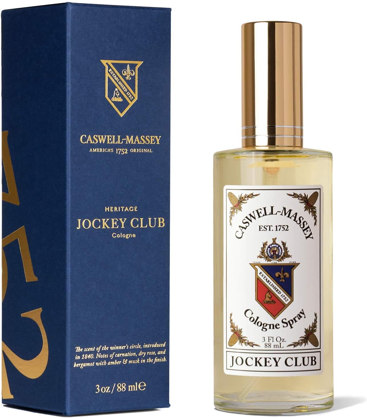 Jockey Club Cologne Spray, Aromatic Blend of Amber, Bergamot & Jasmine, Scented Cologne Spray For Men & Women, 3 Oz
