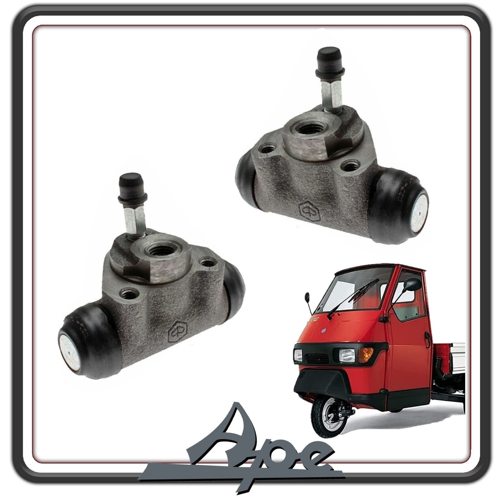 KIT COPPIA DUE CILINDRETTO CILINDRETTI FRENO POSTERIORE POSTERIORI PER PIAGGIO APE 50 TUTTI I MODELLI ORIGINALE.