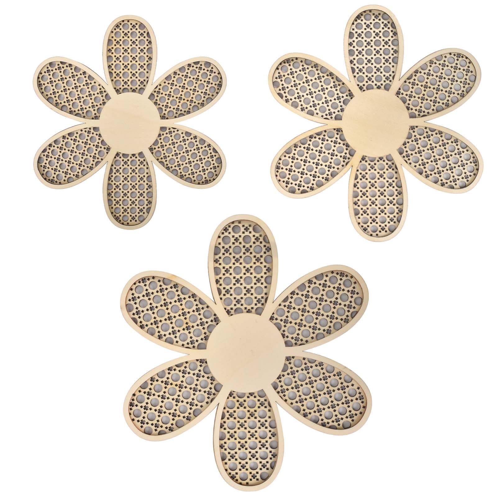 Lunaanda 3 Margaritas de madera para Decoración de pared,Decoración de pared de Margaritas de Madera,Decoración de pared de Margaritas,Arte de Pared de Margaritas de Madera