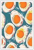 Vista 1 de Póster retro de huevos fritos con alimentos y huevos, arte de pared, cocina, impresiones estéticas, pintura para el hogar, cocina, restaurante