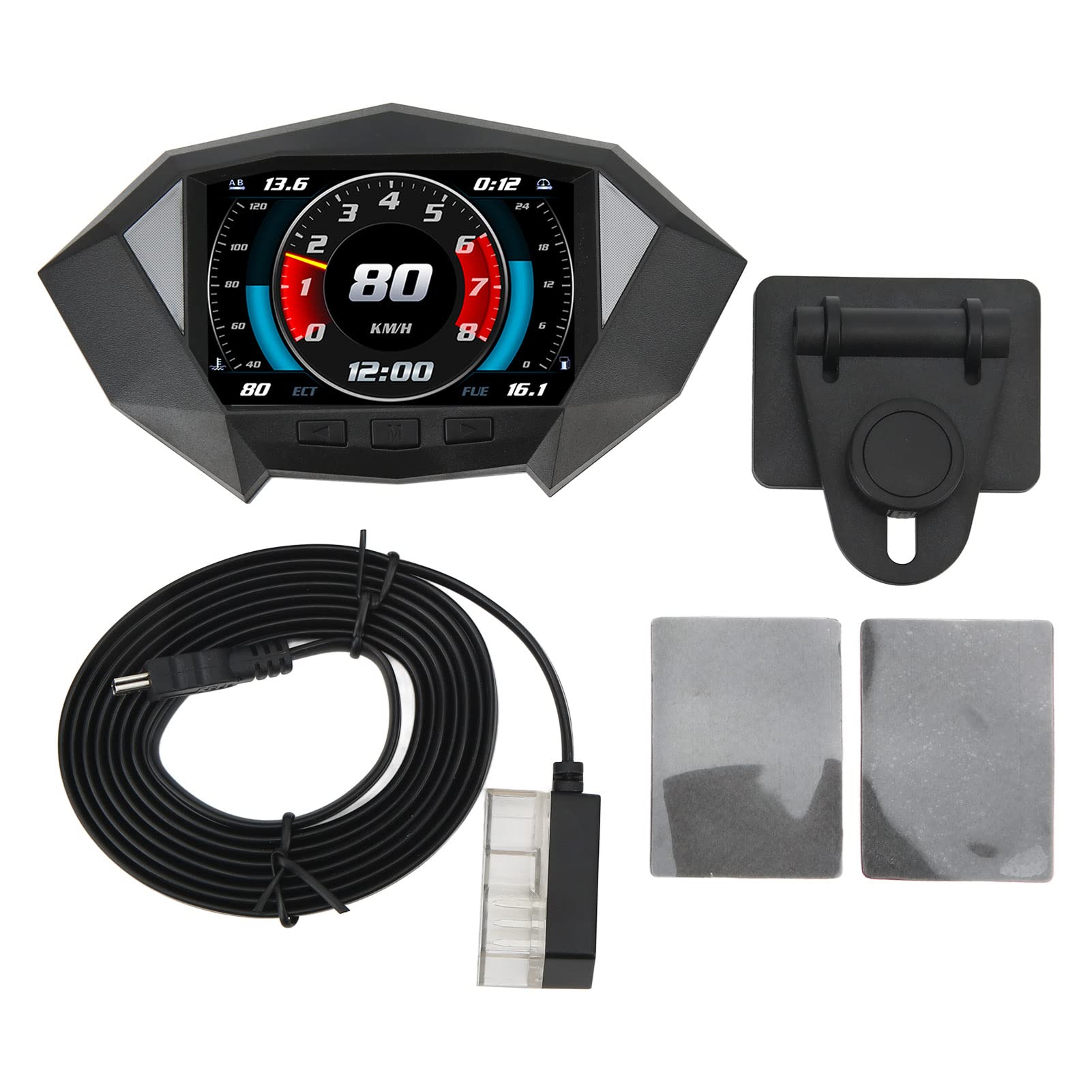 Aramox OBD2 HUD Gauge, Samochód HUD HD TFT LCD Ekran GPS Tryb OBD2 Miernik Nachylenia Kompas Alarm Przekroczenia Prędkości Cyfrowy Prędkościomierz