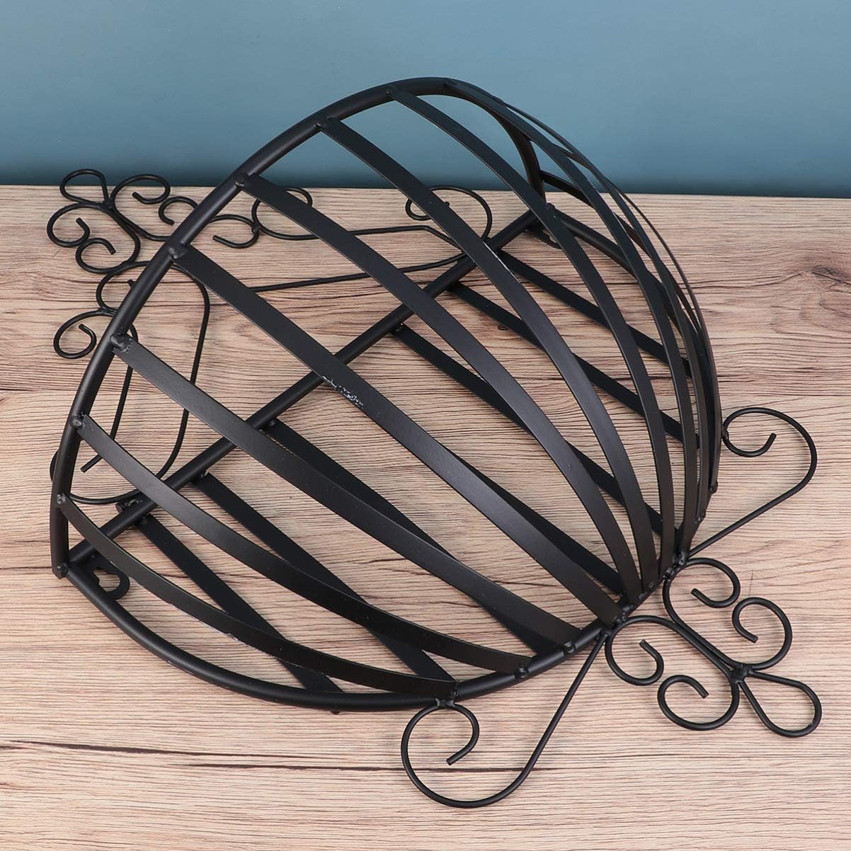 Wakauto European Style Iron Flowerpot Holder Wall Mounted Semicircular Planter Rack Black Flowerpot Shelf for Balcony Garden and Indoor Use