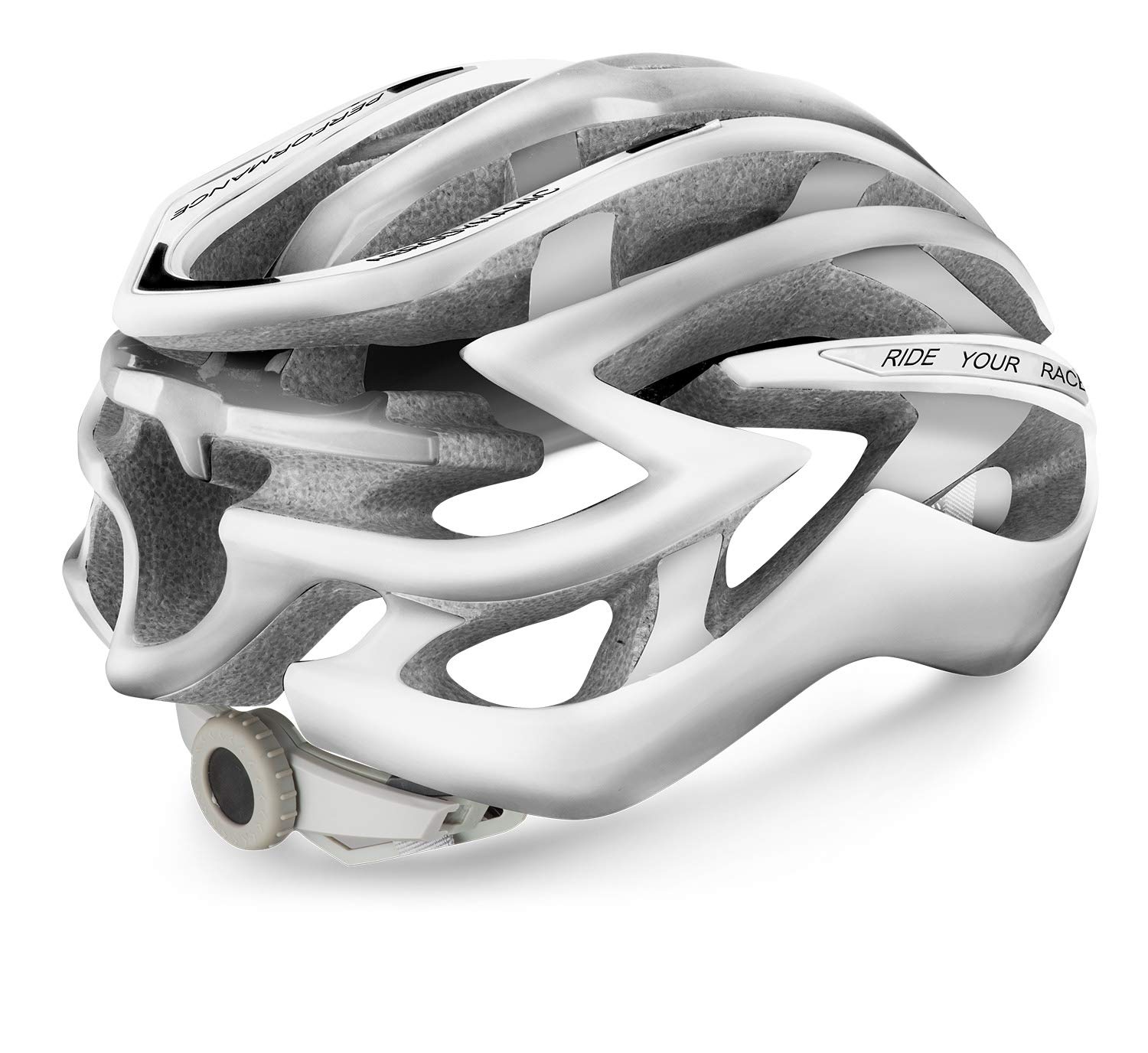 R&R R2 Evolution - Casco da bici da corsa, casco da bicicletta, casco MTB, casco da triathlon, vestibilità super leggera e perfetta (bianco, L)