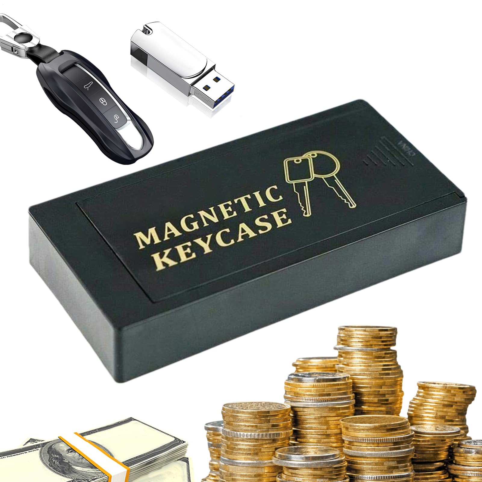 Portachiavi Magnetico - Scatola Per Nascondere Chiavi Da Esterno, Organizer Per Riporre Oggetti Con Magnete Forte, Cassetta Di Sicurezza | Cassaforte Magnetica Per Chiavi Segrete Per Casa, Ufficio, Ve