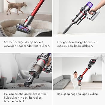 Dyson V11 Fluffy Cordless Stick Vacuum Cleaner (Nickel/Red