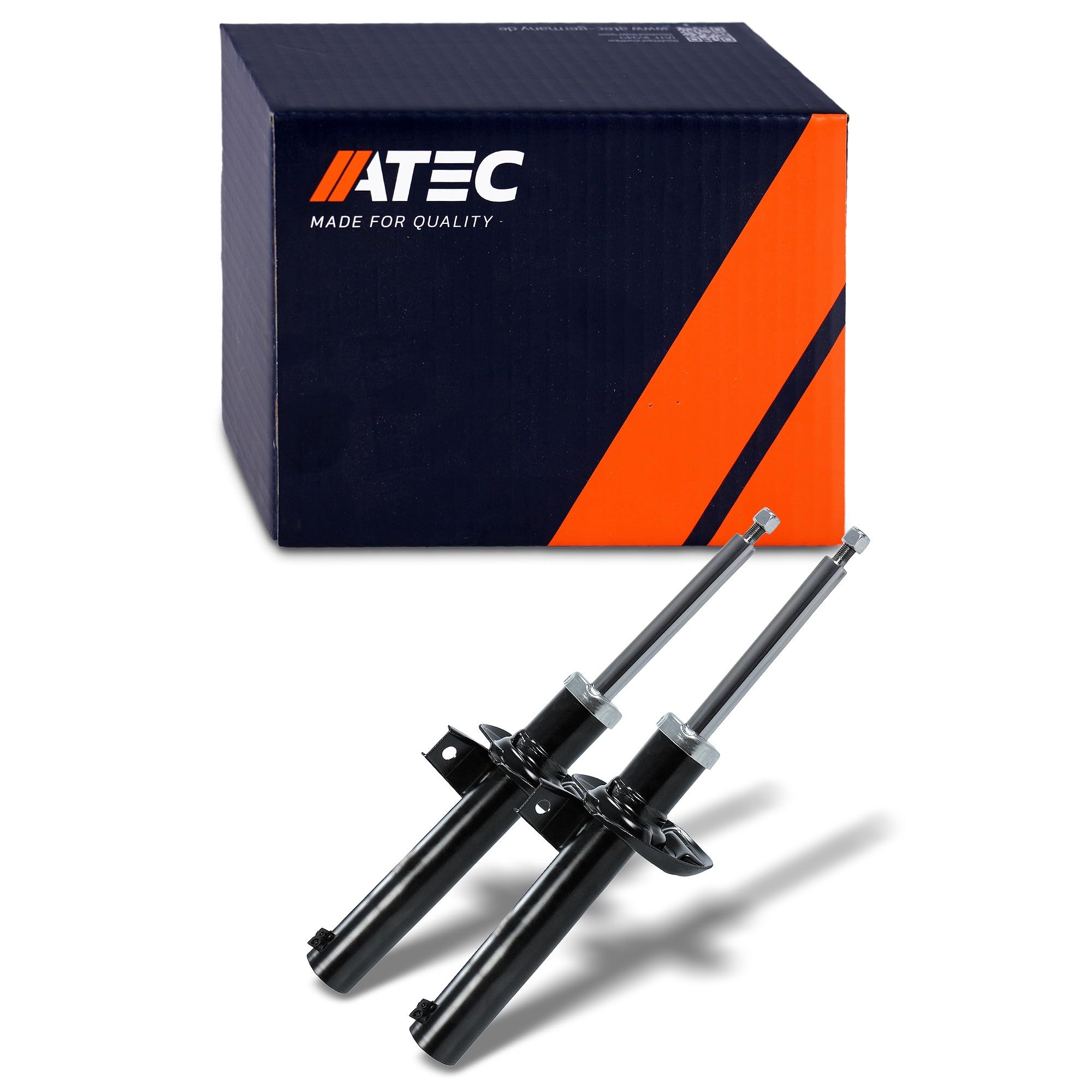 ATEC GERMANY 2x Amortiguador de gas a presión puntal delantero bitubo, compatible con AUDI A3 (8P1), A3 Cabriolet (8P7), A3 Sportback (8PA), SEAT LEON (1P1), SKODA YETI (5L)