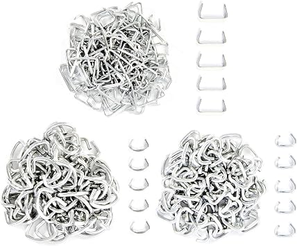 Hog Ring Pliers Kit with 270 Pcs 3/4 1/2 3/8 Galvanized Steel Hog Rings,Hog Ring Pliers Kit for Auto Upholstery and Fencing,Bagging,DIYCraft,Furniture