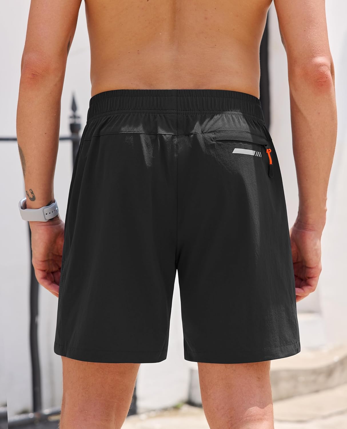 Men's Athletic Running Shorts with Zipper Pockets Quick Dry Drawstring 7" Gym Shorts for Basketball Workout Jogging - Image 2