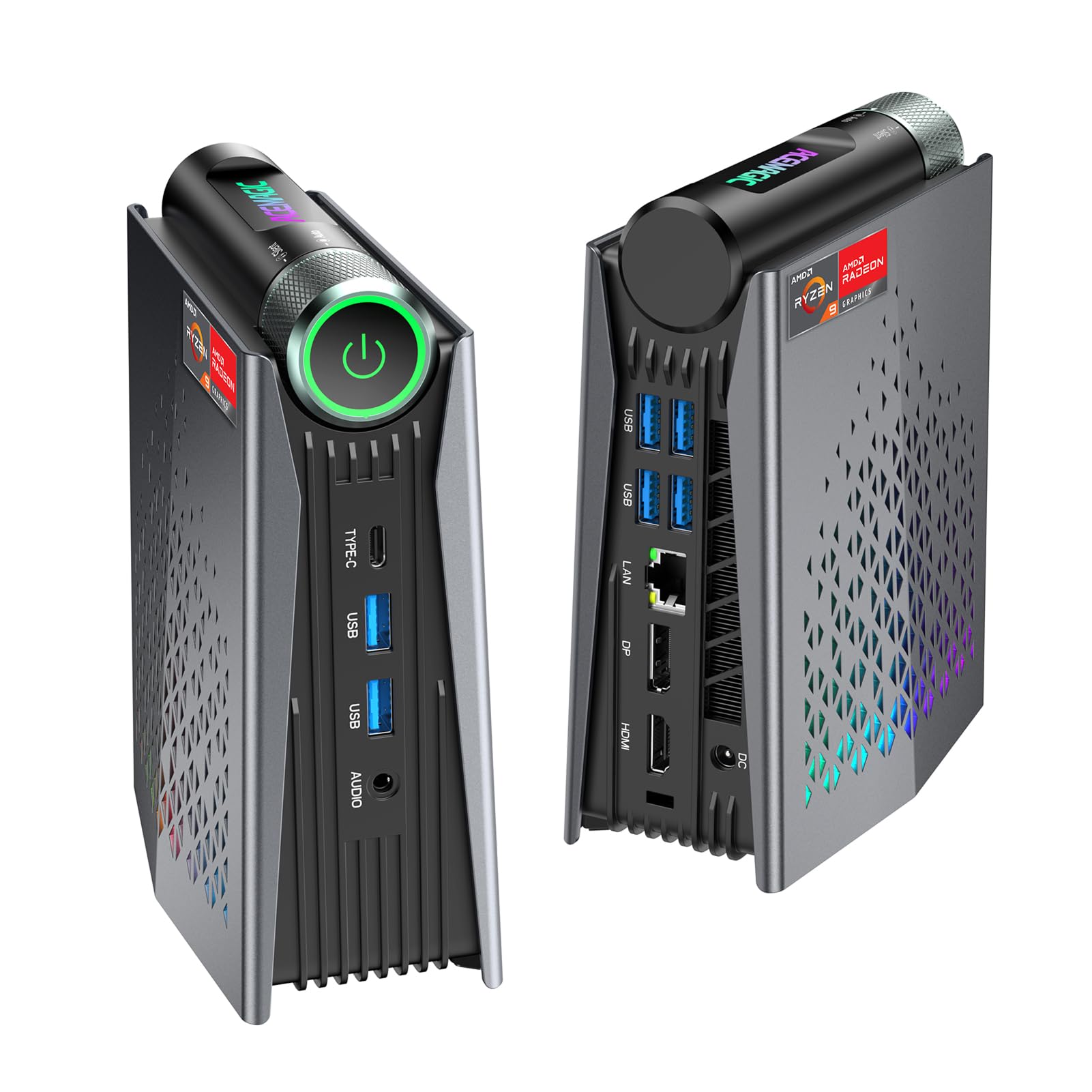 ACEMAGIC Mini PC Mini Computers Ryzen 9 6900HX (up to 4.9Ghz), Mini Gaming PC with 32GB (16GB*2) DDR5 1TB NVMe SSD, Desktop Computers AMD Radeon 680M, RGB Lights/WiFi6/BT5.2/Dual Channel/3 Modes