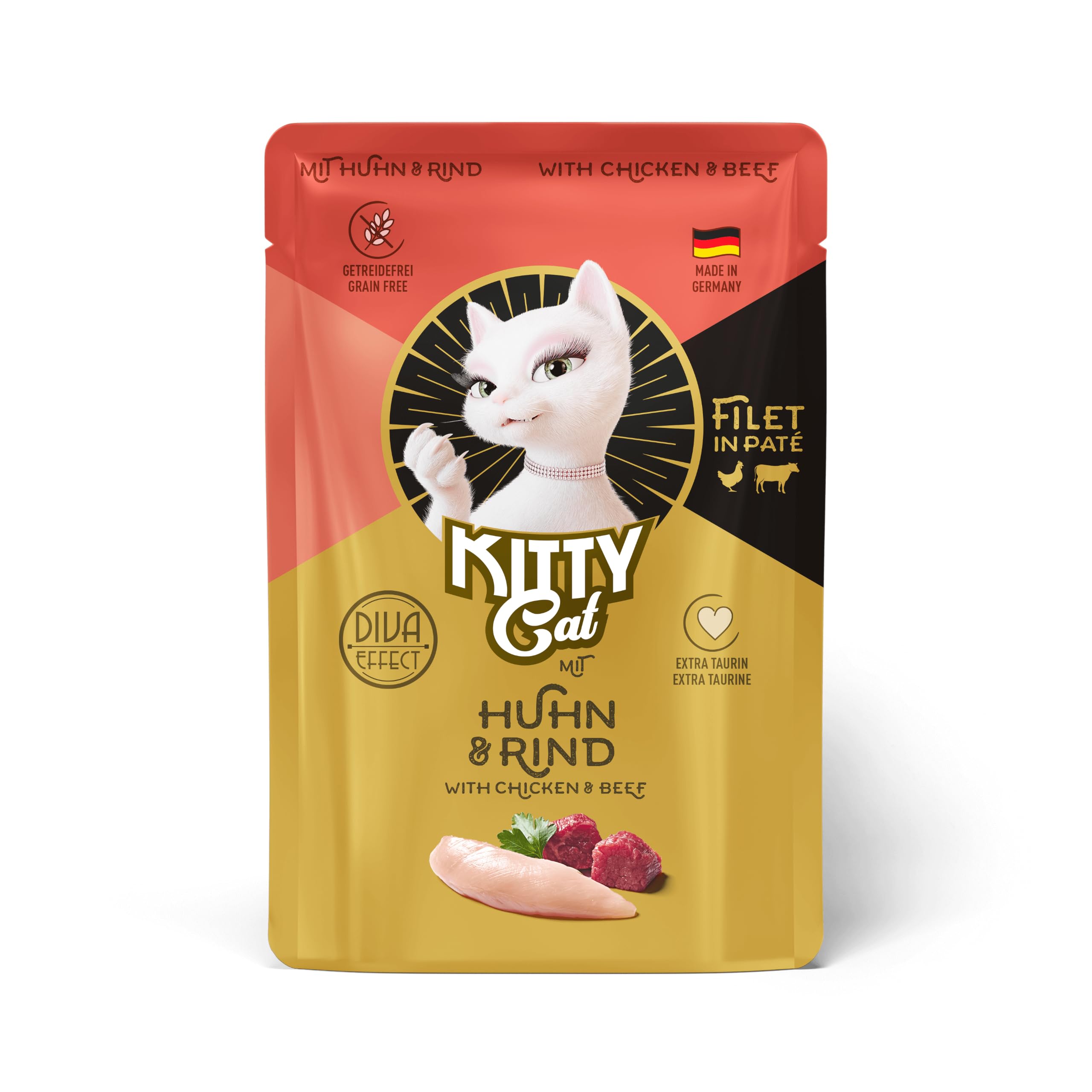 Kitty Cat Paté Karma dla Kota, Kurczak/Wołowina, 85 g x 6